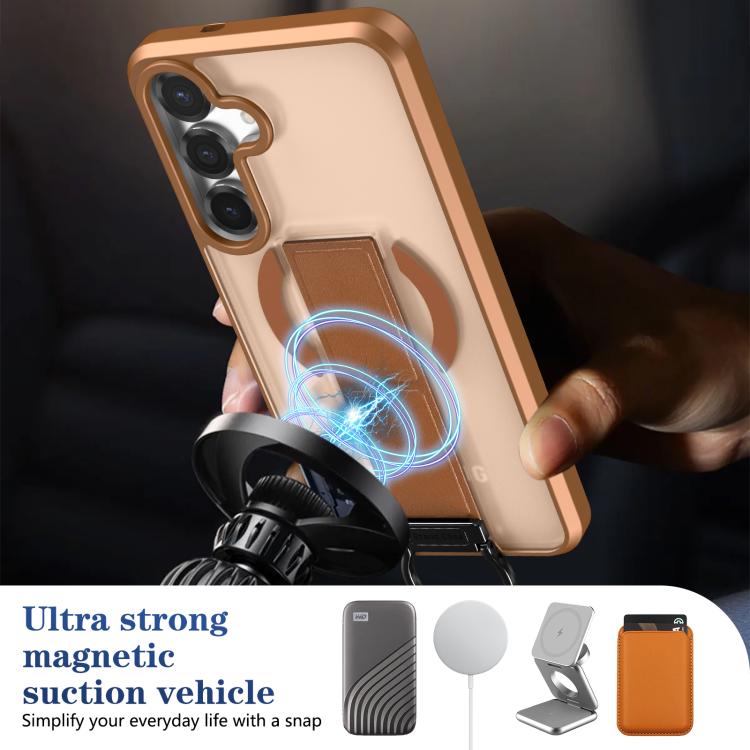 For Samsung Galaxy S25+ 5G Skin-Friendly D-Ring Holder Magnetic Shockproof Phone Case