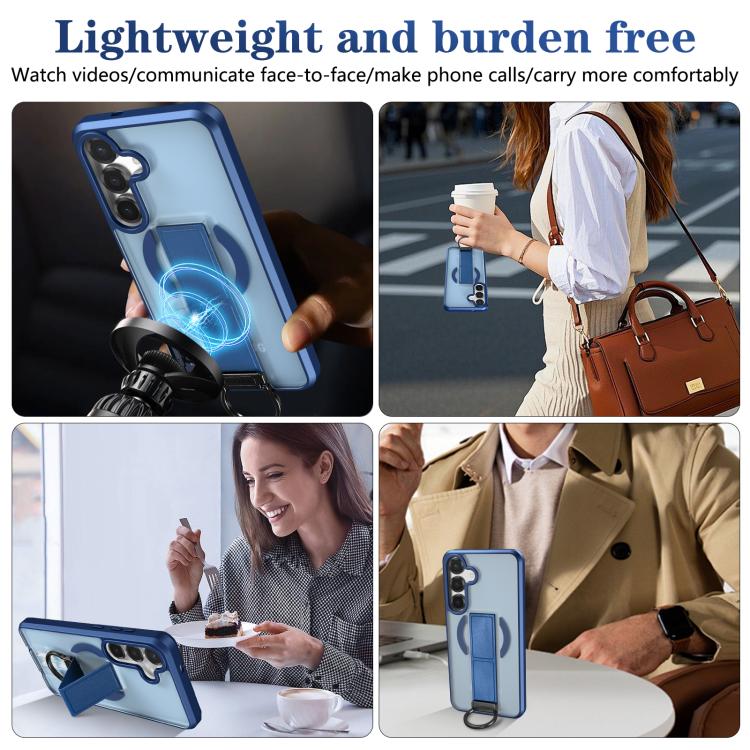 For Samsung Galaxy S25+ 5G Skin-Friendly D-Ring Holder Magnetic Shockproof Phone Case