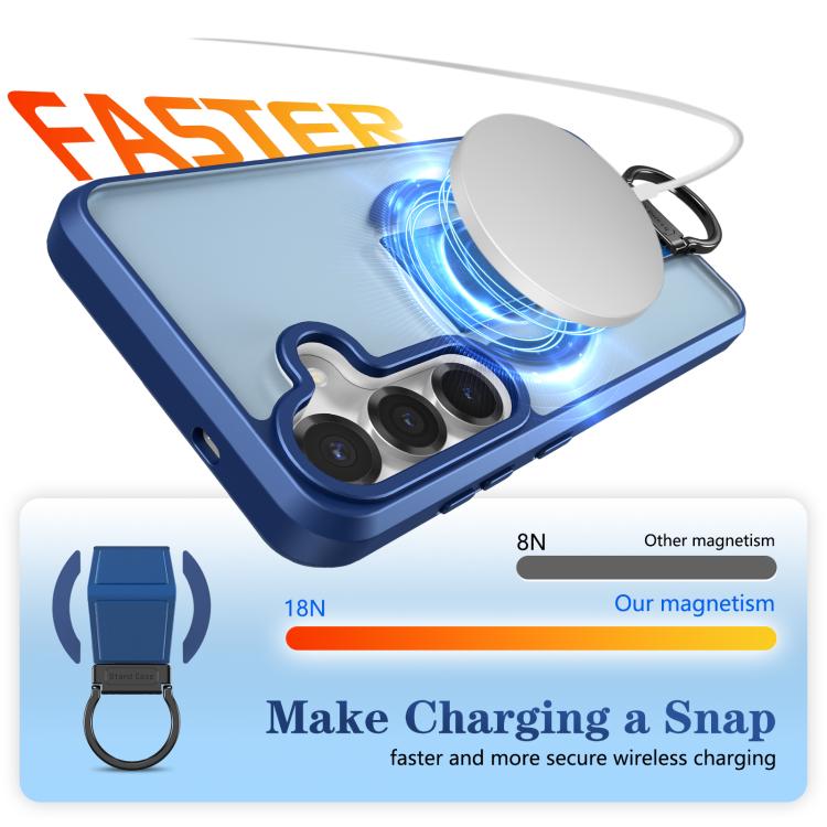 For Samsung Galaxy S25+ 5G Skin-Friendly D-Ring Holder Magnetic Shockproof Phone Case
