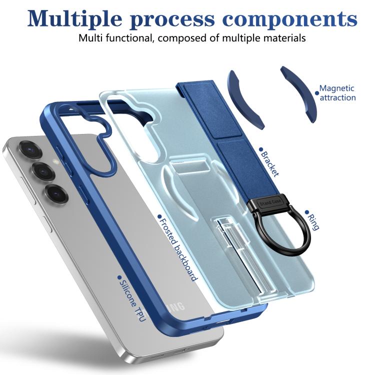For Samsung Galaxy S25+ 5G Skin-Friendly D-Ring Holder Magnetic Shockproof Phone Case