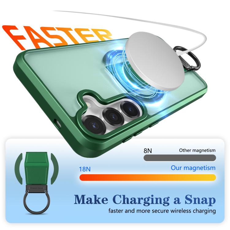 For Samsung Galaxy S25+ 5G Skin-Friendly D-Ring Holder Magnetic Shockproof Phone Case