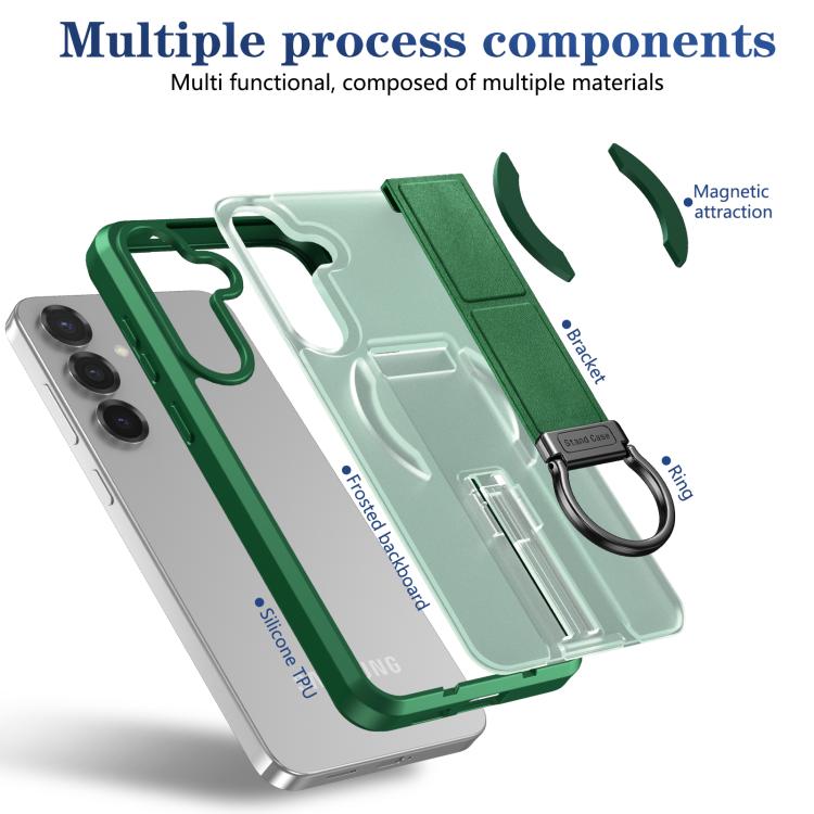 For Samsung Galaxy S25+ 5G Skin-Friendly D-Ring Holder Magnetic Shockproof Phone Case