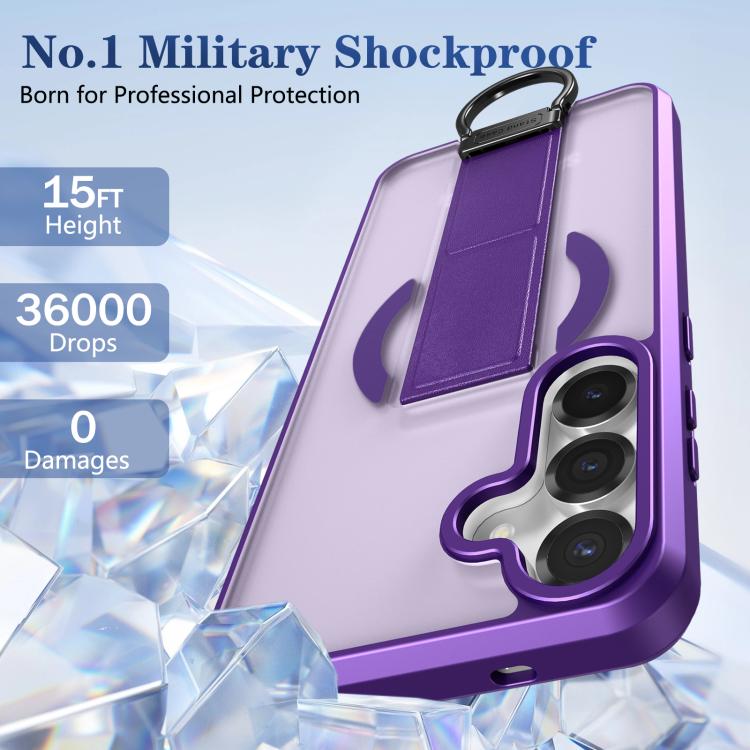 For Samsung Galaxy S25+ 5G Skin-Friendly D-Ring Holder Magnetic Shockproof Phone Case