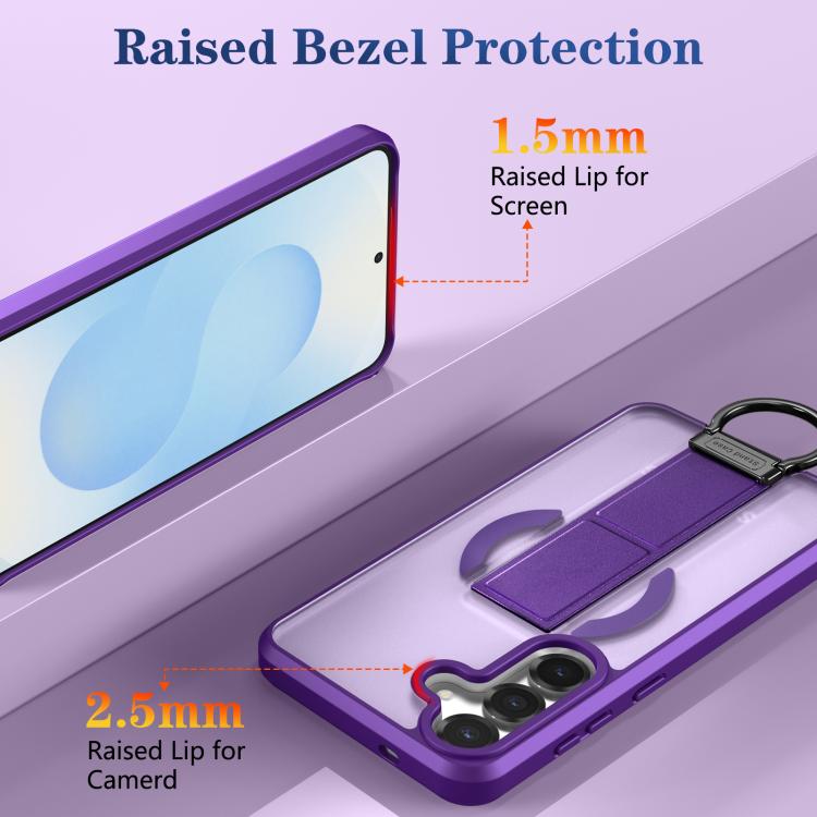 For Samsung Galaxy S25+ 5G Skin-Friendly D-Ring Holder Magnetic Shockproof Phone Case