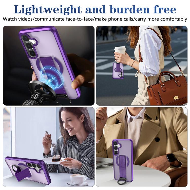For Samsung Galaxy S25+ 5G Skin-Friendly D-Ring Holder Magnetic Shockproof Phone Case