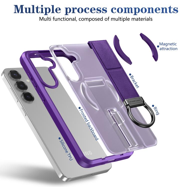 For Samsung Galaxy S25+ 5G Skin-Friendly D-Ring Holder Magnetic Shockproof Phone Case