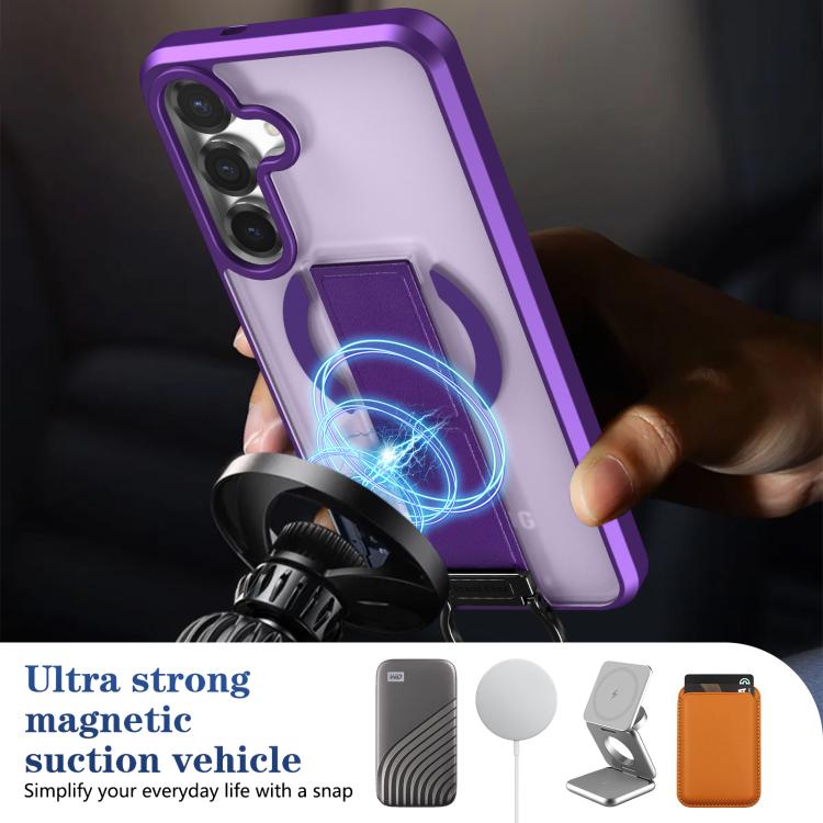 For Samsung Galaxy S25+ 5G Skin-Friendly D-Ring Holder Magnetic Shockproof Phone Case