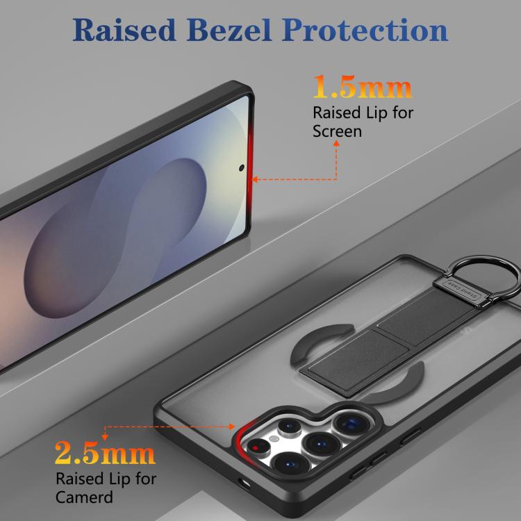 For Samsung Galaxy S25 Ultra 5G Skin-Friendly D-Ring Holder Magnetic Shockproof Phone Case