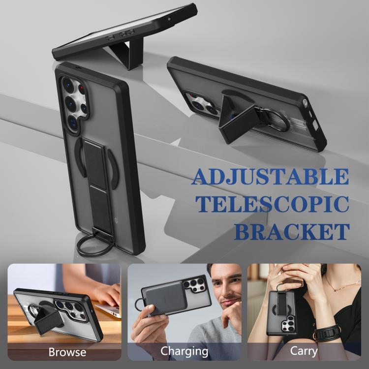 For Samsung Galaxy S25 Ultra 5G Skin-Friendly D-Ring Holder Magnetic Shockproof Phone Case