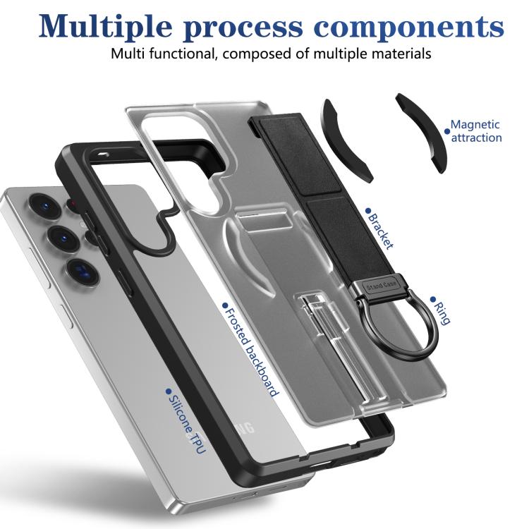 For Samsung Galaxy S25 Ultra 5G Skin-Friendly D-Ring Holder Magnetic Shockproof Phone Case