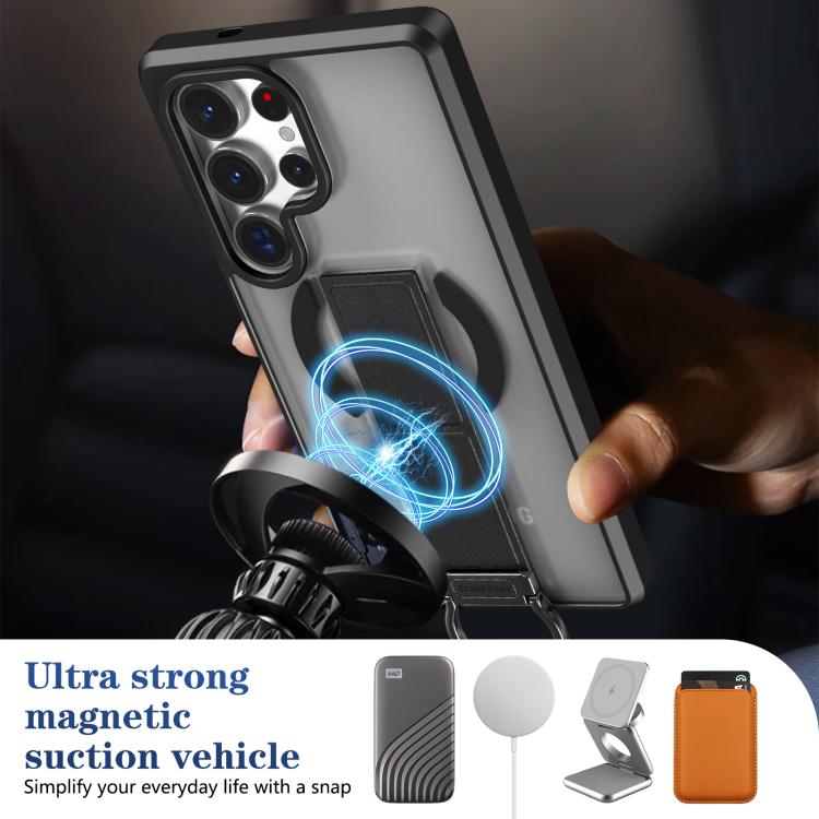 For Samsung Galaxy S25 Ultra 5G Skin-Friendly D-Ring Holder Magnetic Shockproof Phone Case