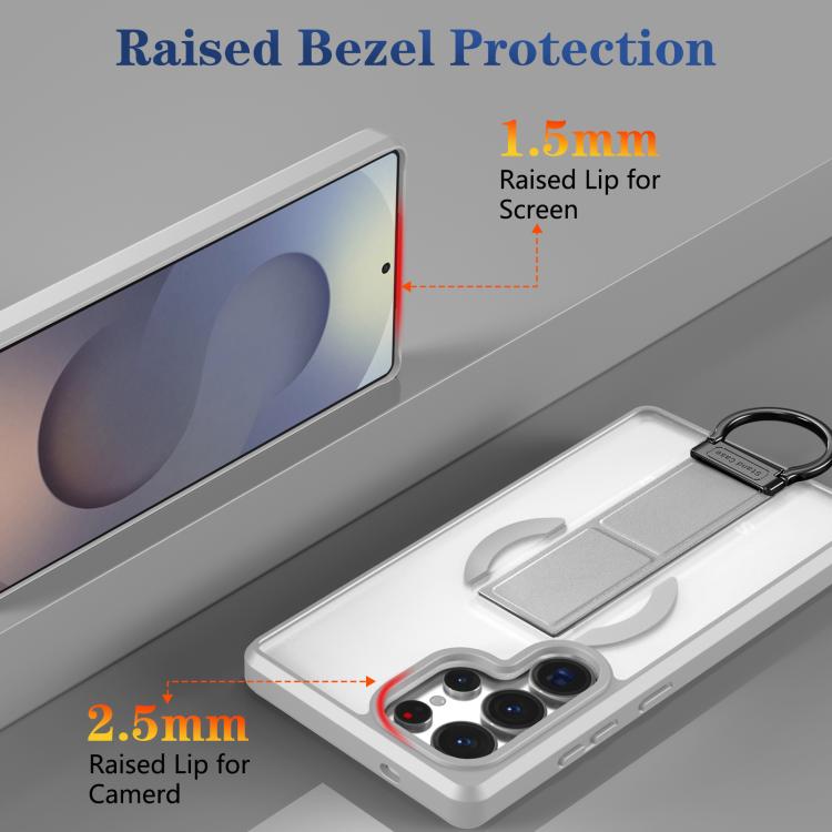 For Samsung Galaxy S25 Ultra 5G Skin-Friendly D-Ring Holder Magnetic Shockproof Phone Case