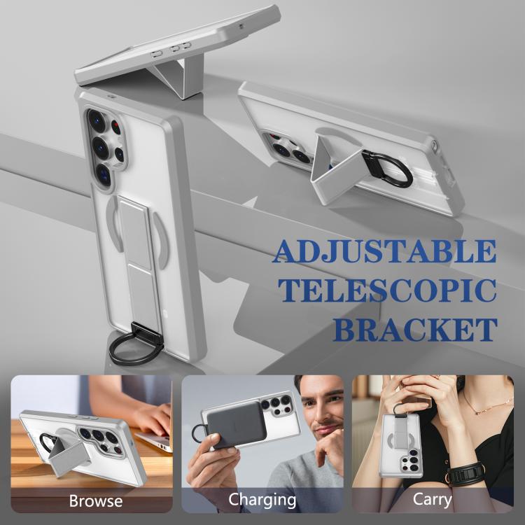 For Samsung Galaxy S25 Ultra 5G Skin-Friendly D-Ring Holder Magnetic Shockproof Phone Case