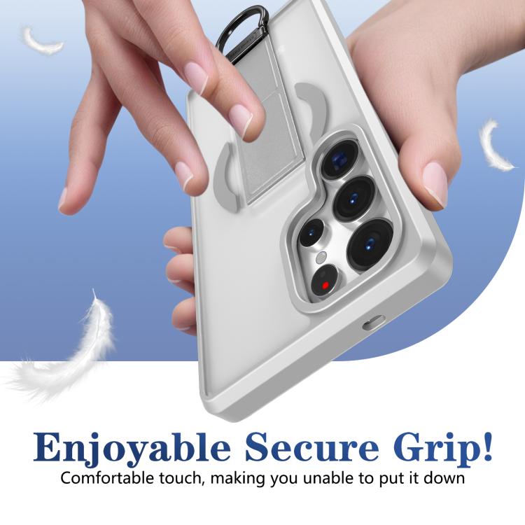 For Samsung Galaxy S25 Ultra 5G Skin-Friendly D-Ring Holder Magnetic Shockproof Phone Case