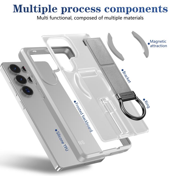 For Samsung Galaxy S25 Ultra 5G Skin-Friendly D-Ring Holder Magnetic Shockproof Phone Case