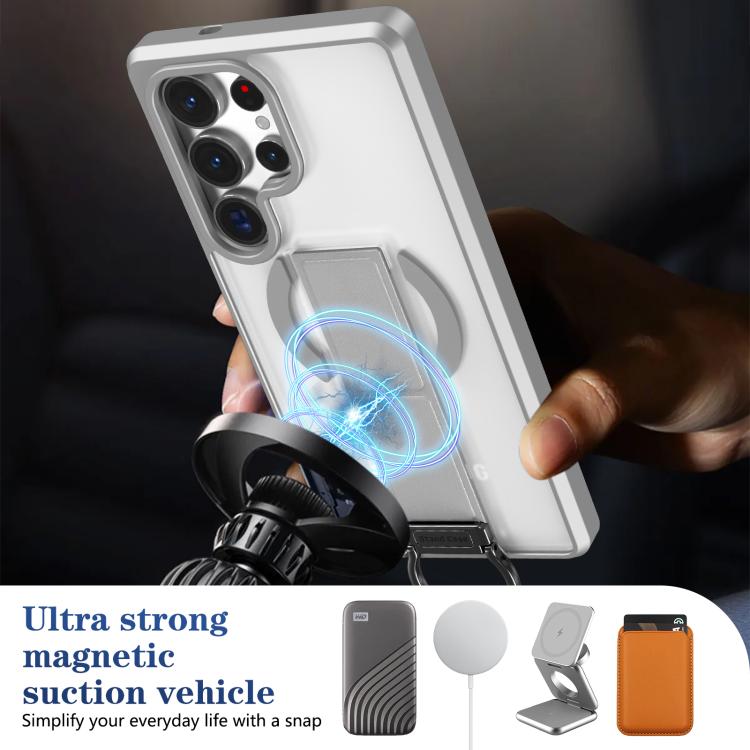 For Samsung Galaxy S25 Ultra 5G Skin-Friendly D-Ring Holder Magnetic Shockproof Phone Case