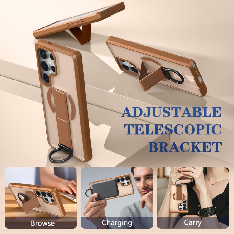 For Samsung Galaxy S25 Ultra 5G Skin-Friendly D-Ring Holder Magnetic Shockproof Phone Case