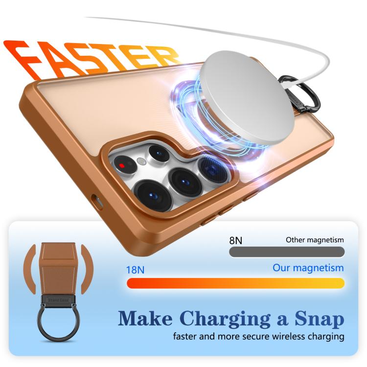 For Samsung Galaxy S25 Ultra 5G Skin-Friendly D-Ring Holder Magnetic Shockproof Phone Case