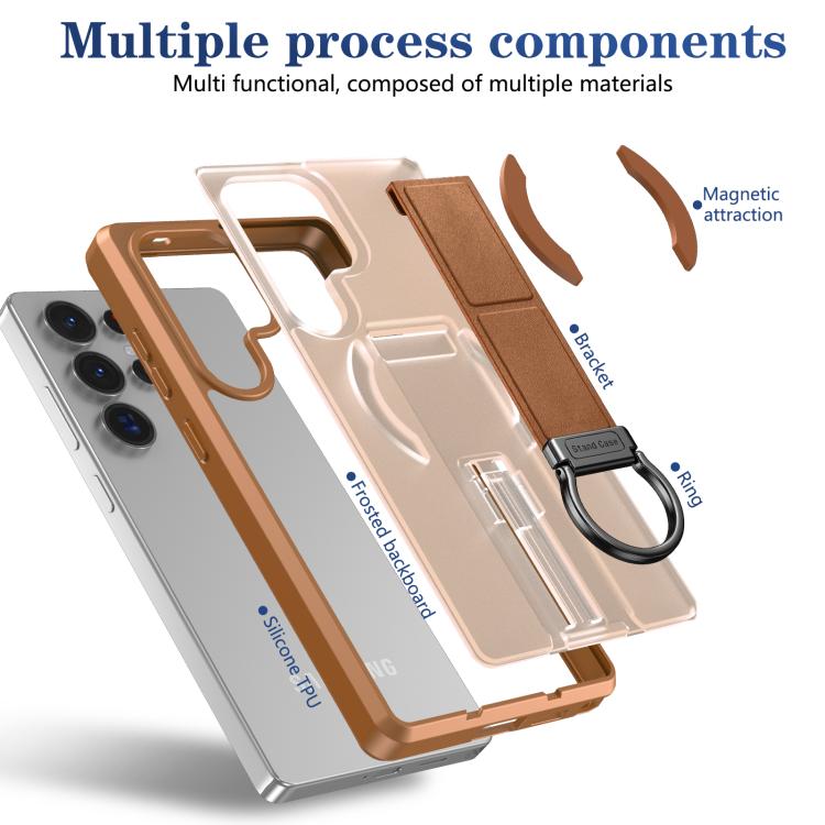 For Samsung Galaxy S25 Ultra 5G Skin-Friendly D-Ring Holder Magnetic Shockproof Phone Case