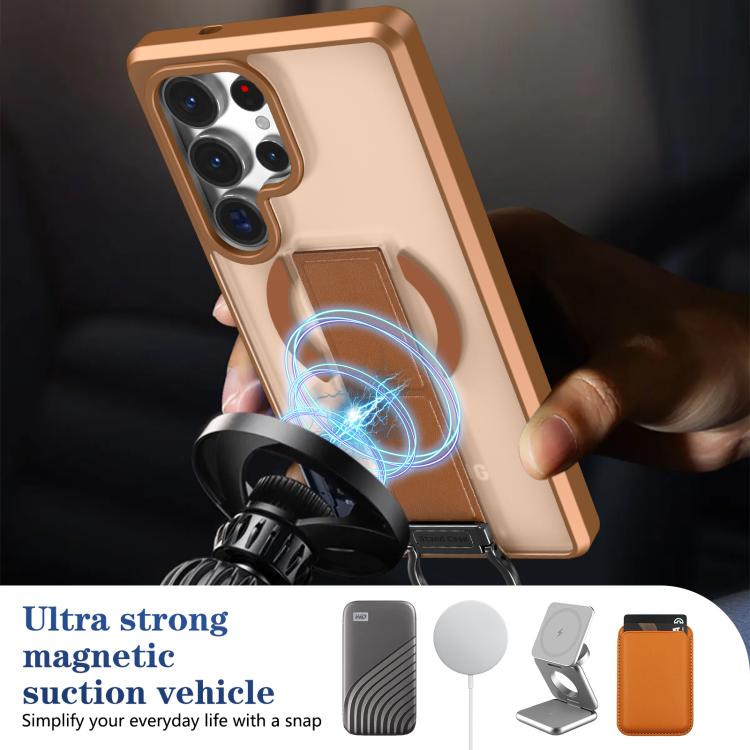 For Samsung Galaxy S25 Ultra 5G Skin-Friendly D-Ring Holder Magnetic Shockproof Phone Case