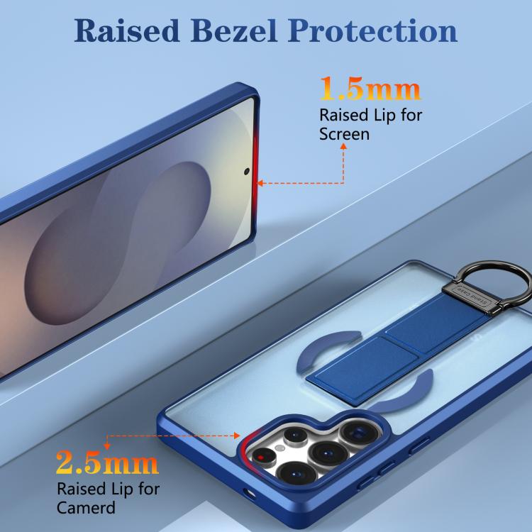 For Samsung Galaxy S25 Ultra 5G Skin-Friendly D-Ring Holder Magnetic Shockproof Phone Case