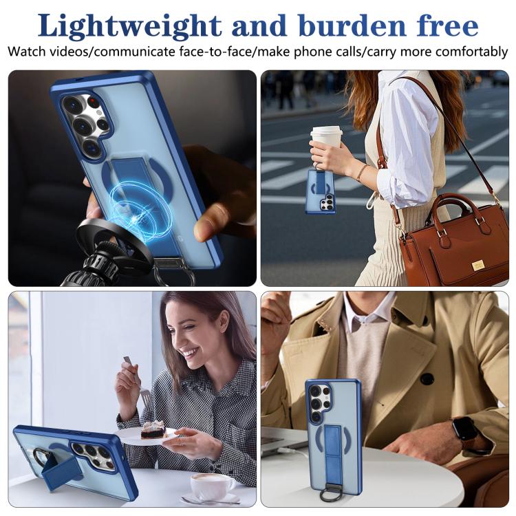 For Samsung Galaxy S25 Ultra 5G Skin-Friendly D-Ring Holder Magnetic Shockproof Phone Case