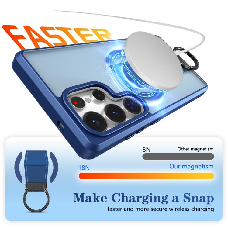 For Samsung Galaxy S25 Ultra 5G Skin-Friendly D-Ring Holder Magnetic Shockproof Phone Case