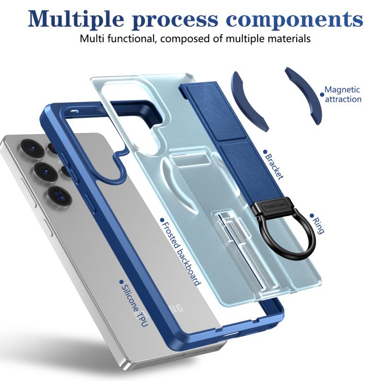 For Samsung Galaxy S25 Ultra 5G Skin-Friendly D-Ring Holder Magnetic Shockproof Phone Case