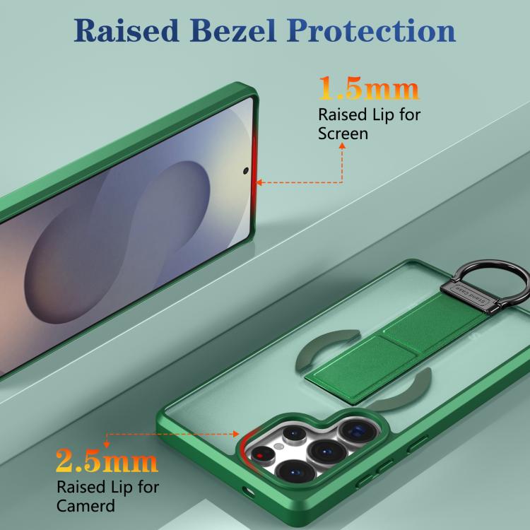 For Samsung Galaxy S25 Ultra 5G Skin-Friendly D-Ring Holder Magnetic Shockproof Phone Case