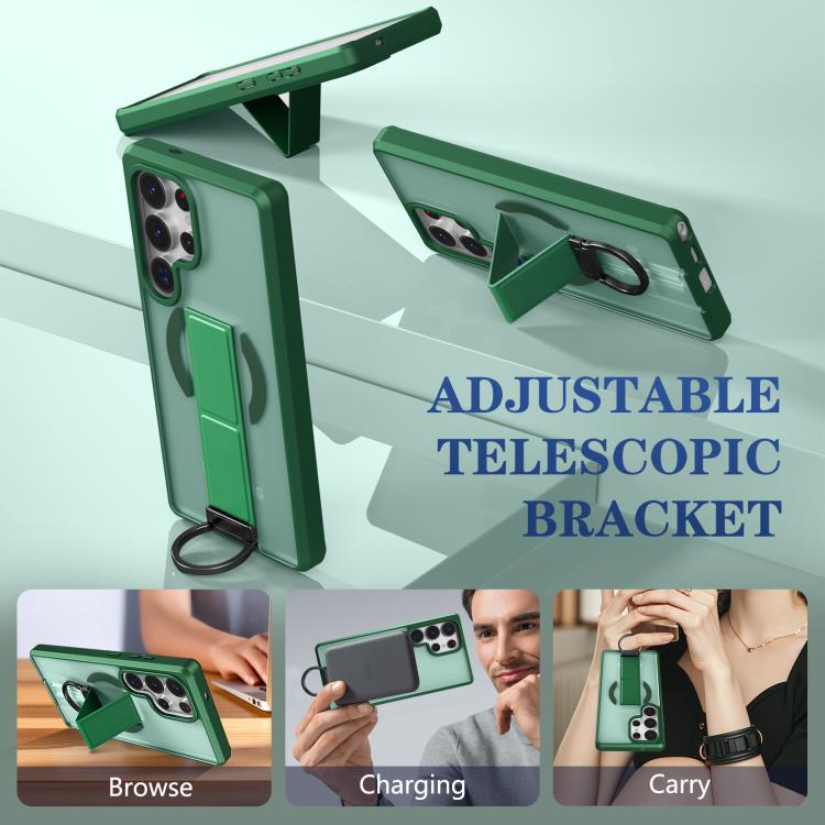 For Samsung Galaxy S25 Ultra 5G Skin-Friendly D-Ring Holder Magnetic Shockproof Phone Case