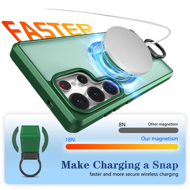 For Samsung Galaxy S25 Ultra 5G Skin-Friendly D-Ring Holder Magnetic Shockproof Phone Case