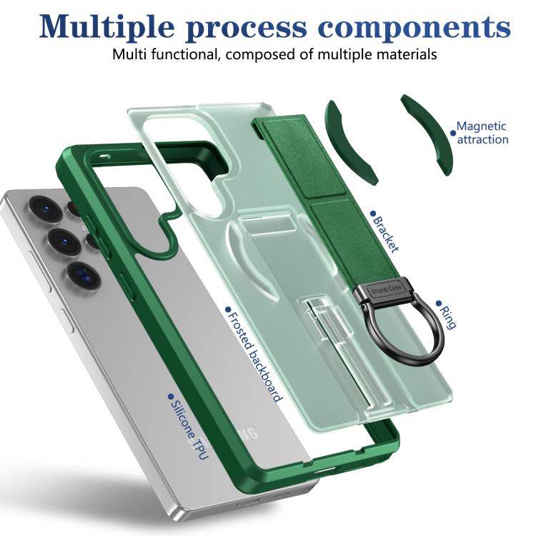 For Samsung Galaxy S25 Ultra 5G Skin-Friendly D-Ring Holder Magnetic Shockproof Phone Case