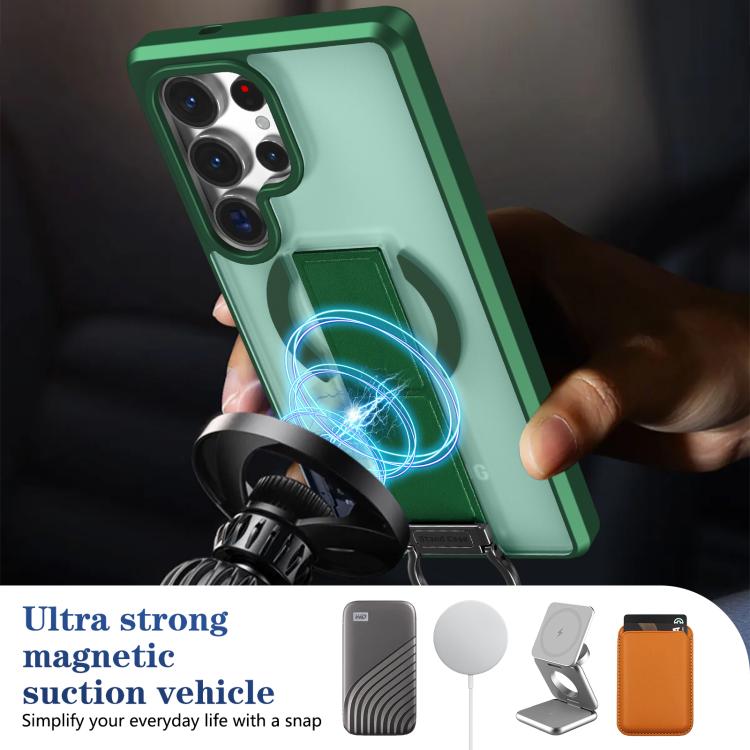 For Samsung Galaxy S25 Ultra 5G Skin-Friendly D-Ring Holder Magnetic Shockproof Phone Case