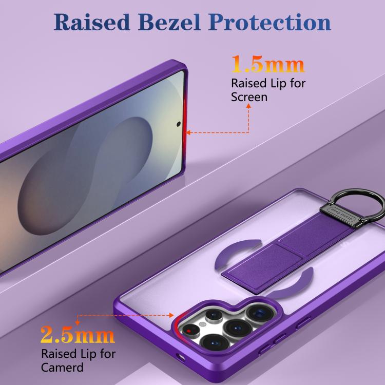 For Samsung Galaxy S25 Ultra 5G Skin-Friendly D-Ring Holder Magnetic Shockproof Phone Case