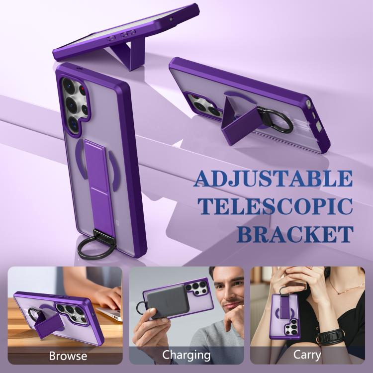 For Samsung Galaxy S25 Ultra 5G Skin-Friendly D-Ring Holder Magnetic Shockproof Phone Case
