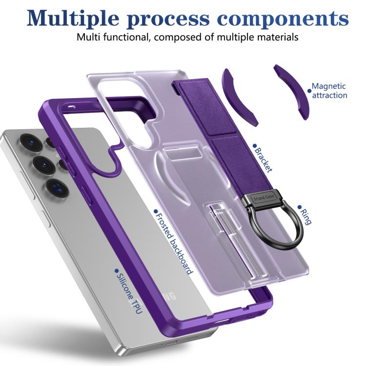 For Samsung Galaxy S25 Ultra 5G Skin-Friendly D-Ring Holder Magnetic Shockproof Phone Case