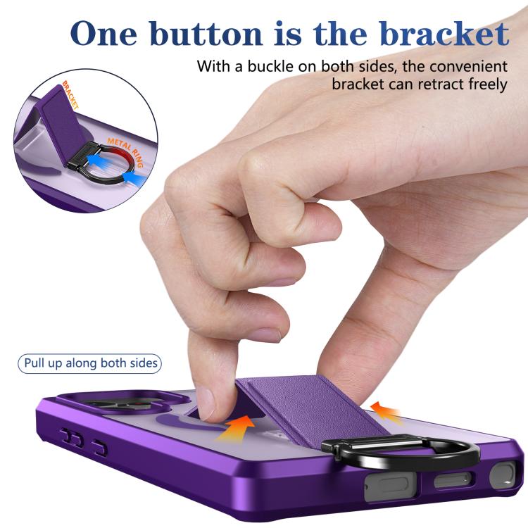 For Samsung Galaxy S25 Ultra 5G Skin-Friendly D-Ring Holder Magnetic Shockproof Phone Case