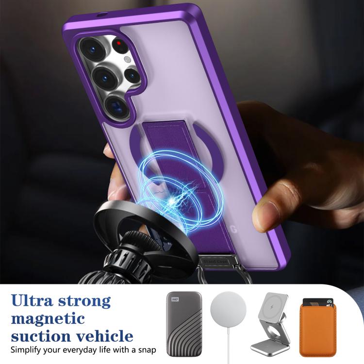 For Samsung Galaxy S25 Ultra 5G Skin-Friendly D-Ring Holder Magnetic Shockproof Phone Case