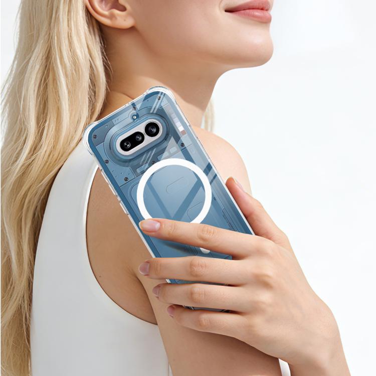 For Nothing Phone 4a imak Magnetic Shockproof Airbag TPU Phone Case - Transparent