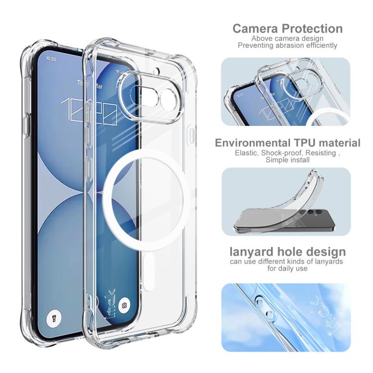 For Nothing Phone 4a imak Magnetic Shockproof Airbag TPU Phone Case - Transparent