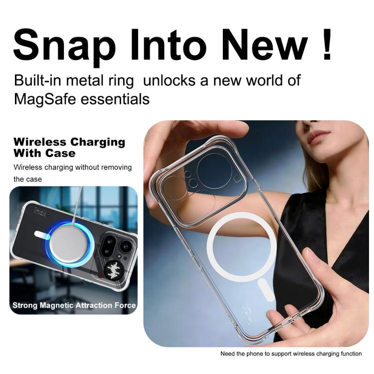 For Nothing Phone 4a Pro imak Magnetic Shockproof Airbag TPU Phone Case - Transparent