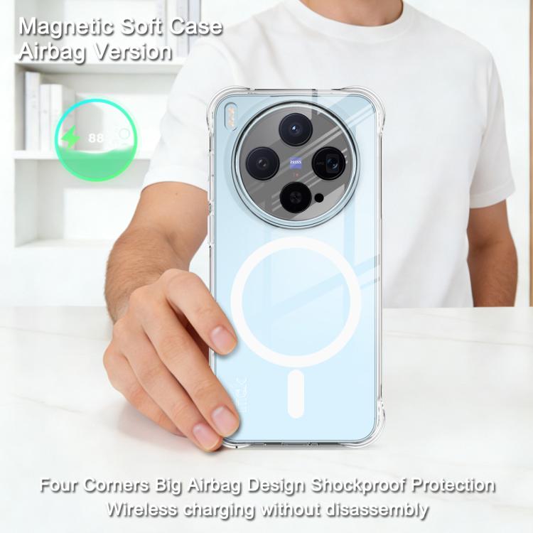 For vivo X300 imak Magnetic Shockproof Airbag TPU Phone Case - Transparent
