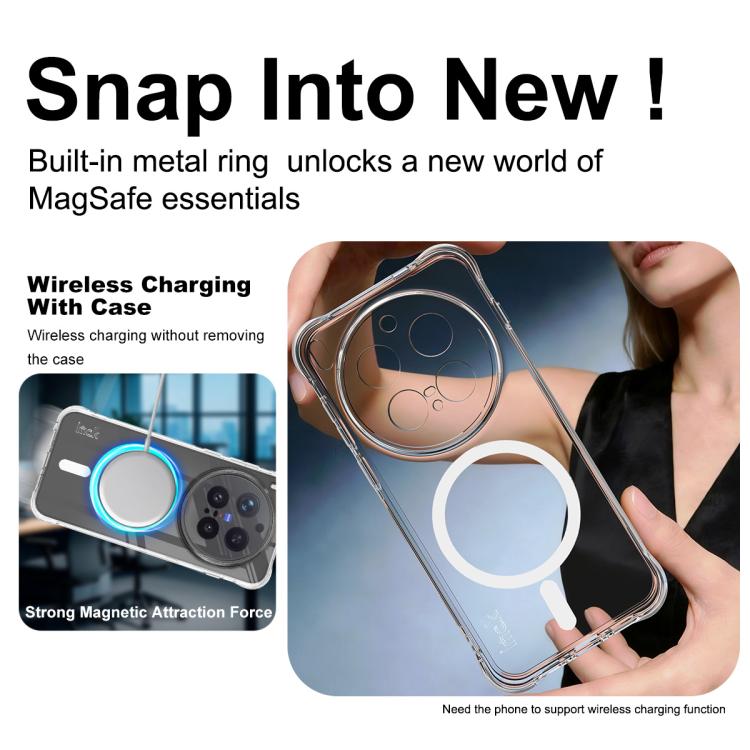 For vivo X300 Pro imak Magnetic Shockproof Airbag TPU Phone Case - Transparent