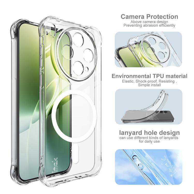 For vivo X300s imak Magnetic Shockproof Airbag TPU Phone Case - Transparent