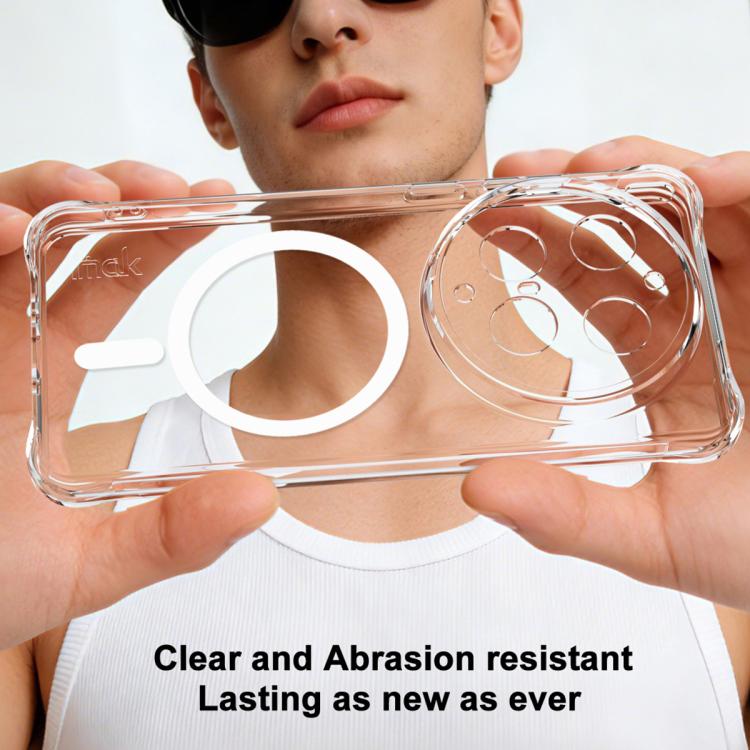 For vivo X300 Ultra imak Magnetic Shockproof Airbag TPU Phone Case - Transparent
