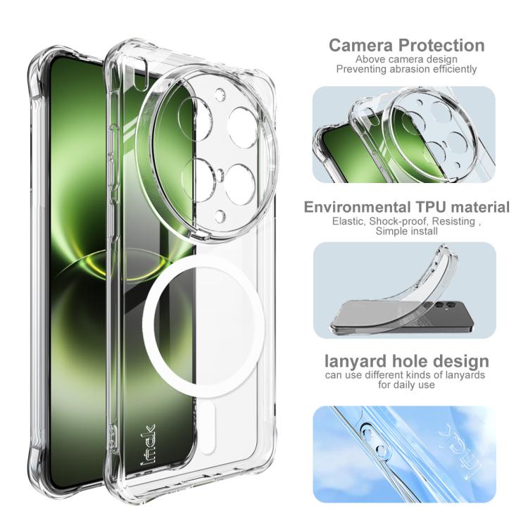 For vivo X300 Ultra imak Magnetic Shockproof Airbag TPU Phone Case - Transparent