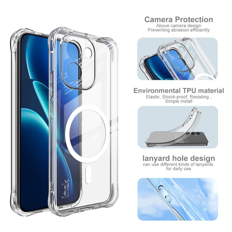 For vivo iQOO Z11 5G imak Magnetic Shockproof Airbag TPU Phone Case - Transparent