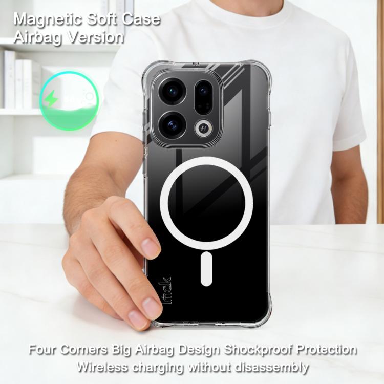 For OPPO Find X9 imak Magnetic Shockproof Airbag TPU Phone Case - Transparent