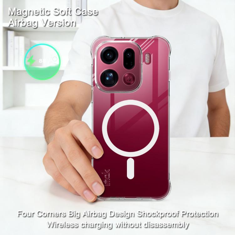 For OPPO Find X9 Pro imak Magnetic Shockproof Airbag TPU Phone Case - Transparent