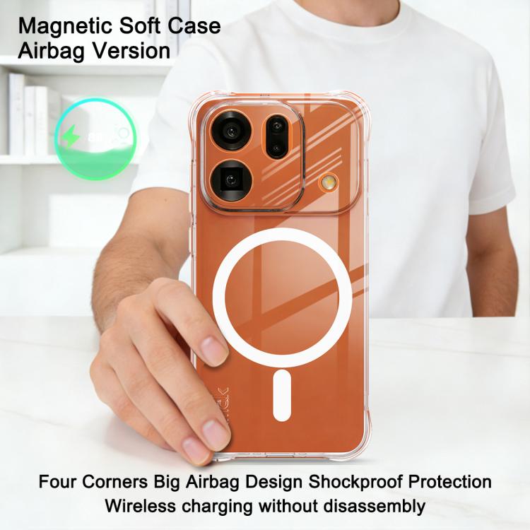 For OPPO Find X9s Pro 5G imak Magnetic Shockproof Airbag TPU Phone Case - Transparent